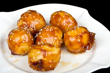 Chinese caramel bananas