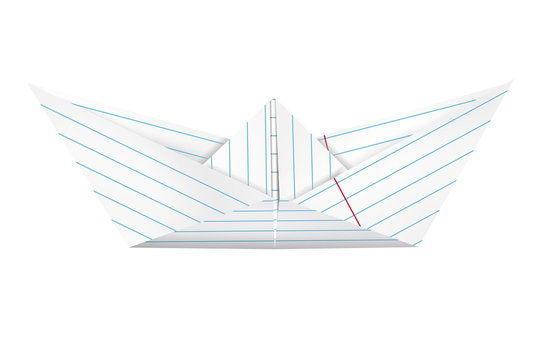 Origami paper boat - vector file