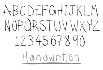 hand written alphabet in capital