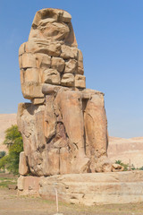 Right statue of the two colossi of Memnon ( Luxor, Egypt )