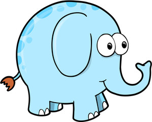 Silly Goofy Elephant Animal Vector Illustration