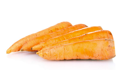 Fresh carrots isolated on white