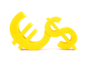 Euro with dollar currency symbols