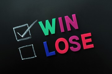 Win and lose check boxes