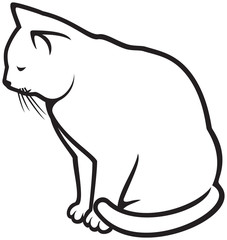 cat (illustration of a white cat)