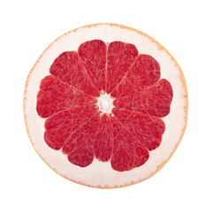 Slice Of Fresh Juicy Grapefruit With A Thick Rind