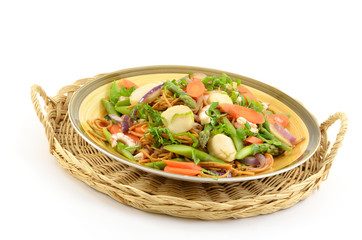 Scallop, shrimp and asparagus pasta