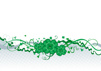 Vector abstract  St. Patrick's Day border with clover