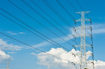 Obraz premium high voltage post with nice sky