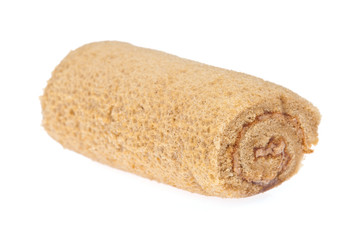 Cake roll coffee isolated on white background