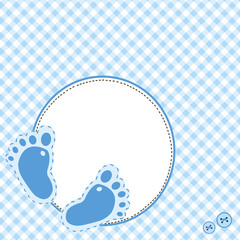 Blue background with baby footsteps