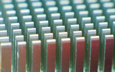 Closeup of an alluminium cpu cooler i
