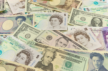 US sollars,Sterling Pounds,Japanese Yen