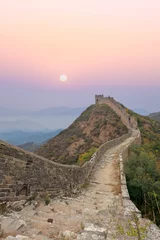 Foto op Plexiglas Draken grote muur met zonsopgang