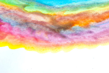 Colorful watercolor brush strokes