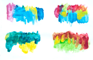 Colorful watercolor brush strokes