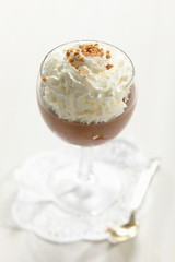 chocolate dessert with cream