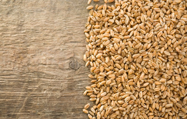 wheat grain on wood