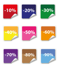 set of discount icons