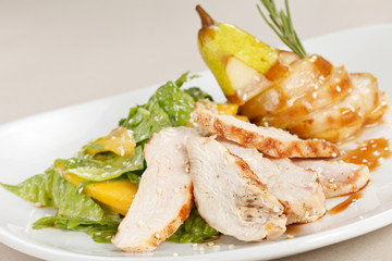 chicken with fruits
