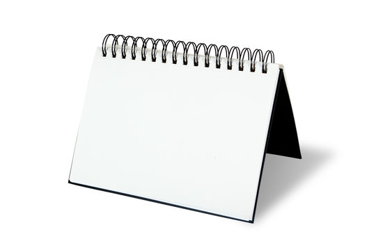 blank spiral notepad with exact clipping path