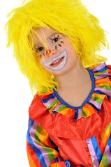 Kleines Mädchen im Clown-Kostüm