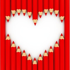 3d heart shape out of pencils
