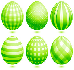 Set 6 Easter Eggs Green