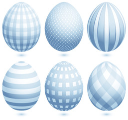 Set 6 Easter Eggs Light Blue