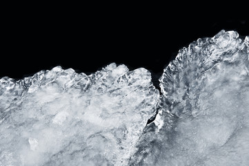 ice texture and black background