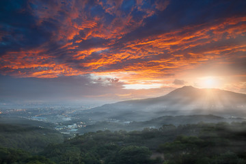 Guanyin Mountain Sunrise, the new Taipei, Taiwan