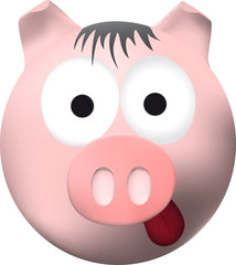 Funny pink pig