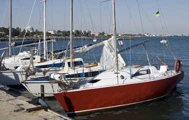 Fototapeta premium Jewpatorija, yachts in port