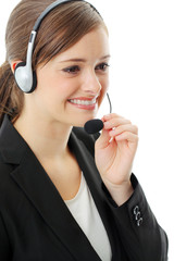 Business woman with headset. Call center