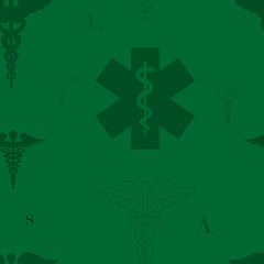 Seamless pattern with medical symbols