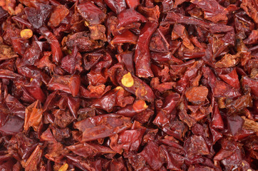 Texture of close up spices ,Red Peppers dried