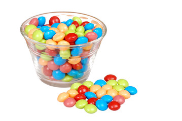 bowl of colorful fruit candy