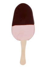 Frozen strawberry chocolate yogurt popsicle
