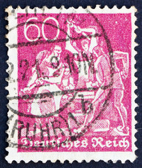 Postage stamp Germany 1921 Iron Workers