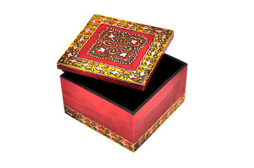 colorful wooden casket