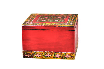 colorful wooden casket