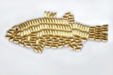 Fish Oil Capsules in a Fish Shape