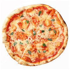 Top view of pizza Margherita