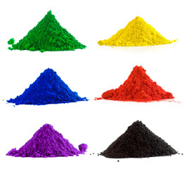 Collection of colorful powder