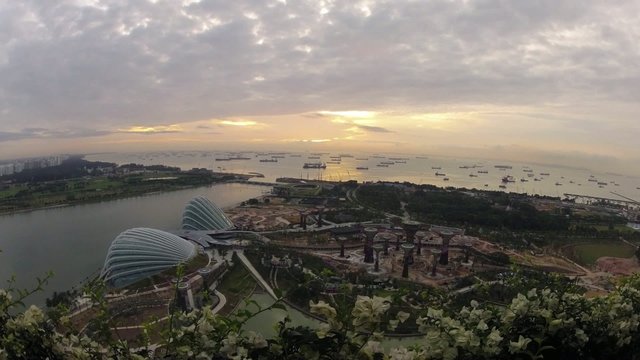 Singapore harbor sunrise time lapse