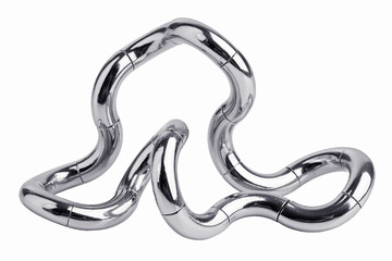 Metal puzzle in the form of a curve