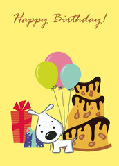 A birthday greeting card. Vector illustration, the background