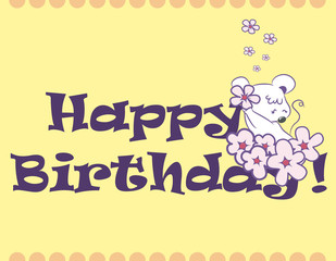 Cute birthday card.Vector illustration