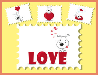 The card for Valentine's Day, the background