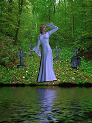 The girl beside the river.